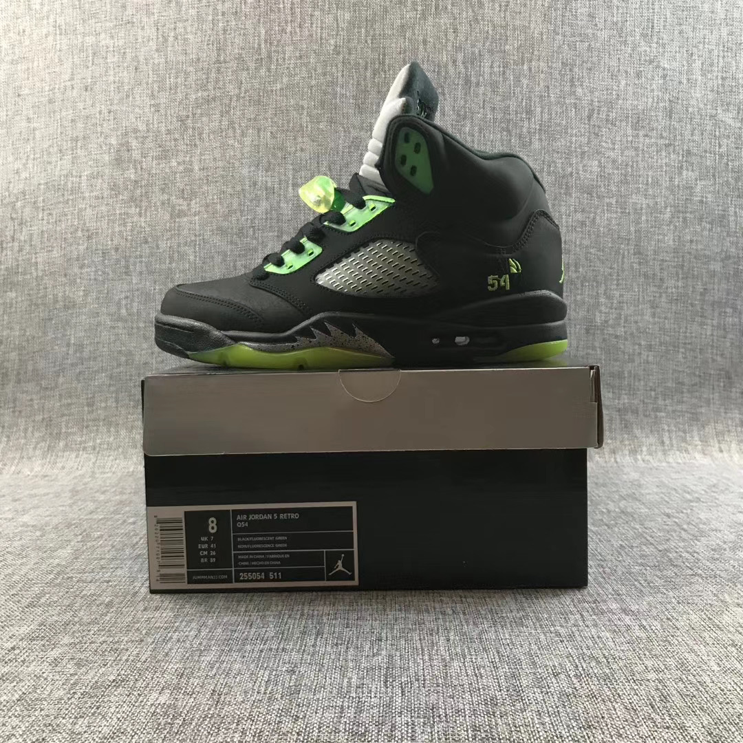 2020 Air Jordan 5 Black Green Shoes - Click Image to Close